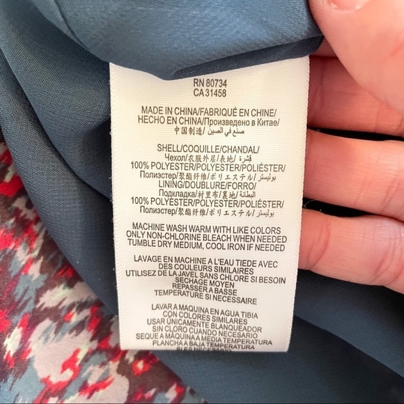 BCBG Cut Out Faux Wrap Short Sleeve Print Mini Dress 6 - Picture 12 of 13